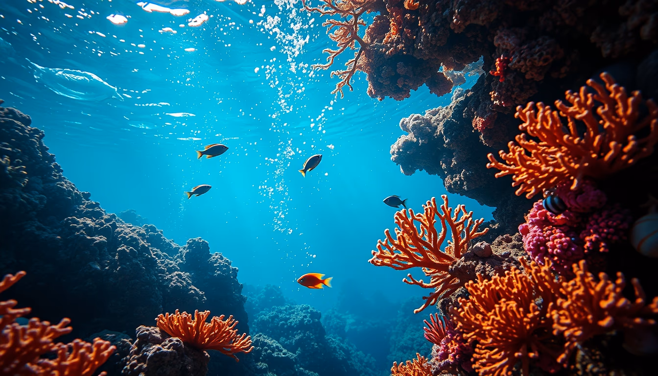 coral reef vibrant in editorial style