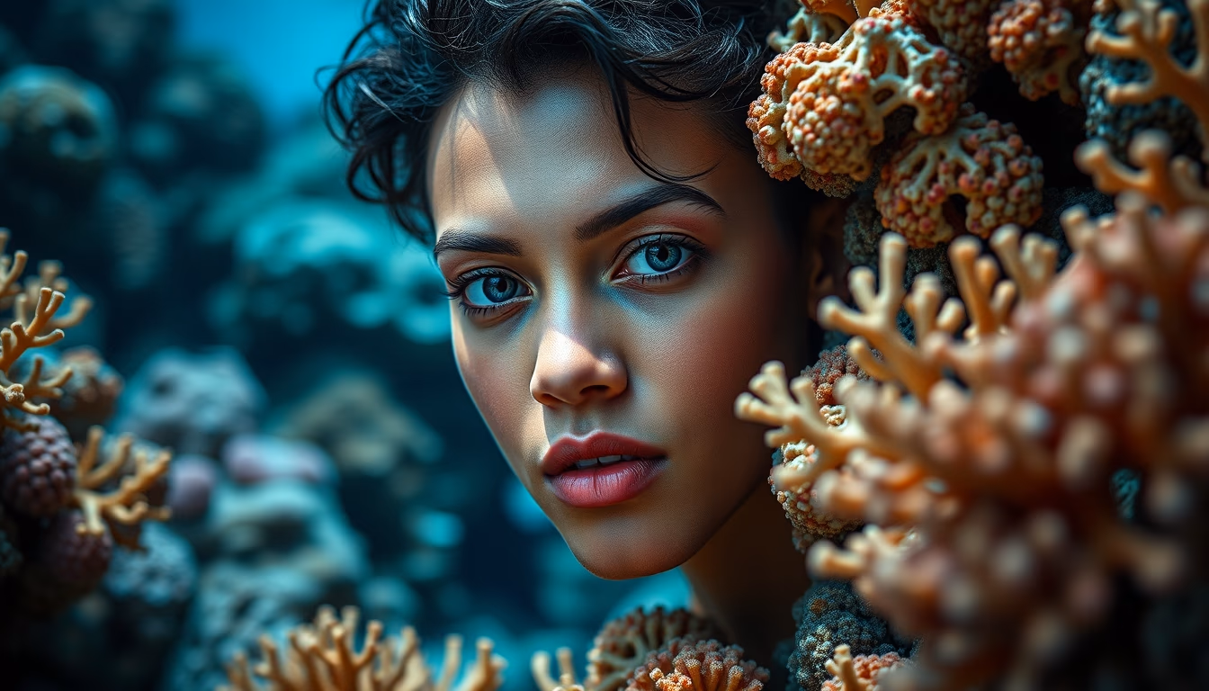 coral reef vibrant in editorial style