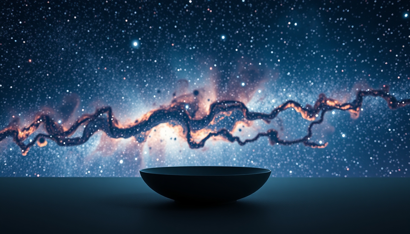 cosmic microwave background in editorial style