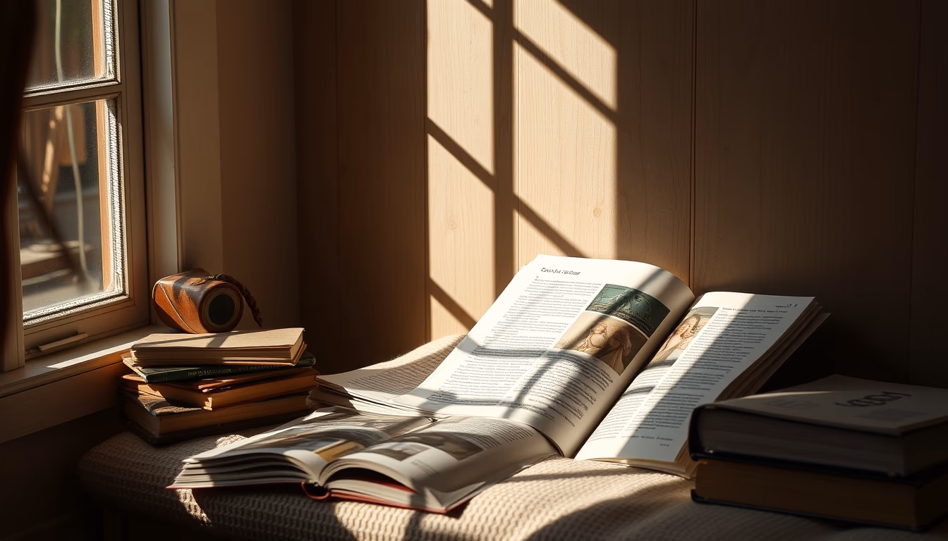 cozy reading nook in editorial style