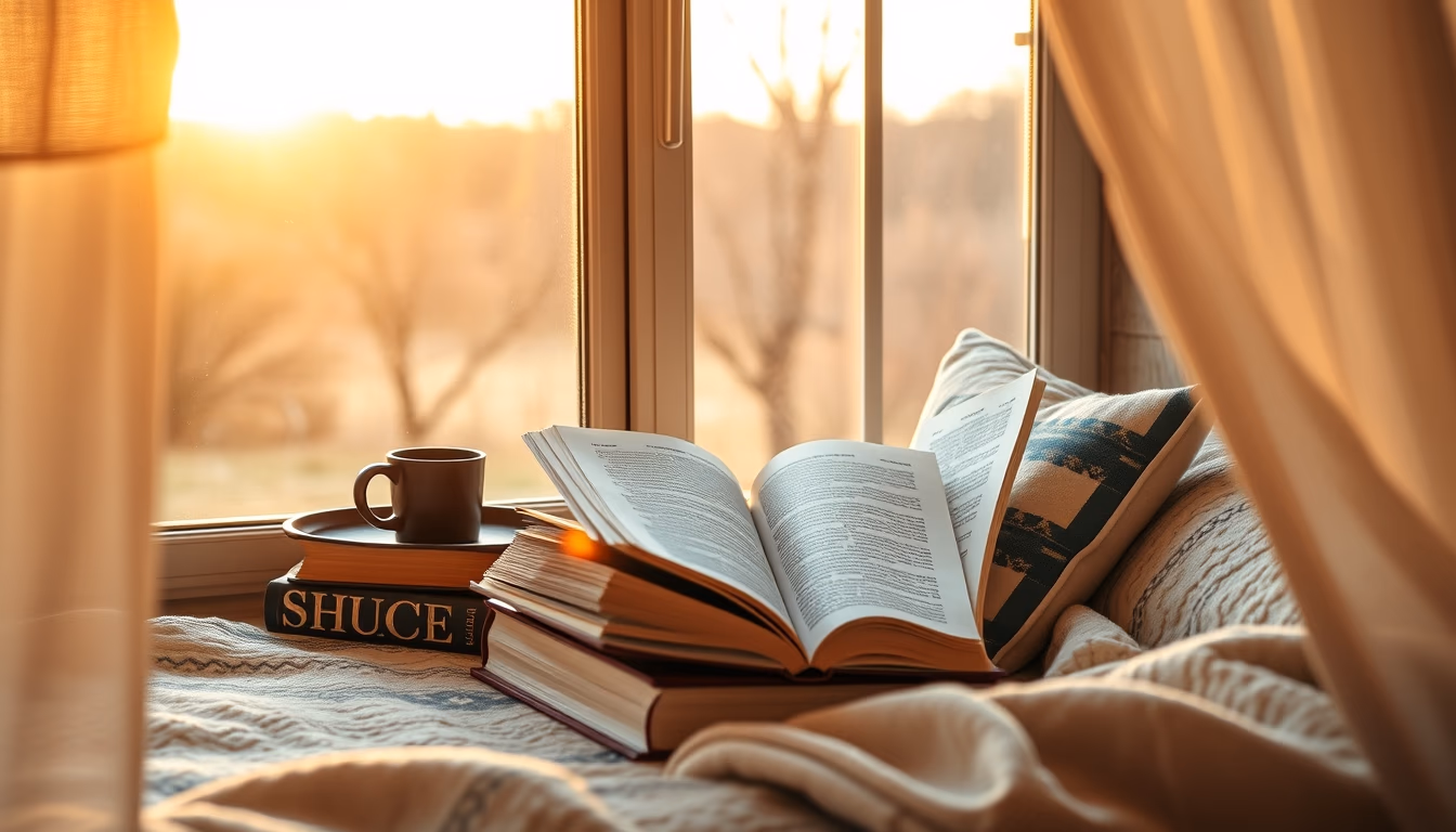 cozy reading nook in editorial style