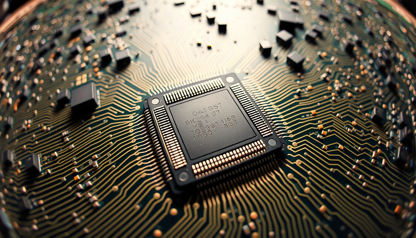 cpu chip pin grid in editorial style