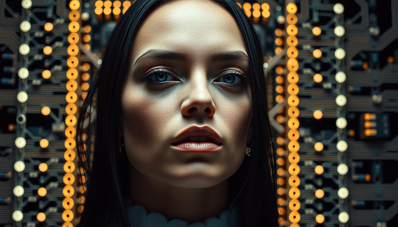 cpu chip pin grid in editorial style