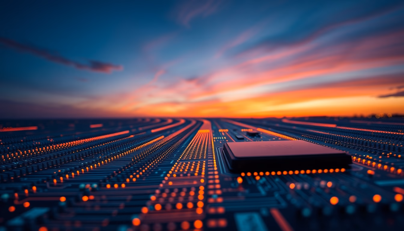 cpu chip pin grid in editorial style