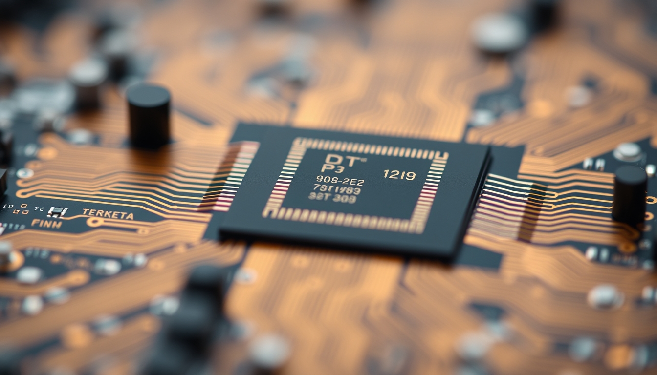 cpu chip pin grid in editorial style