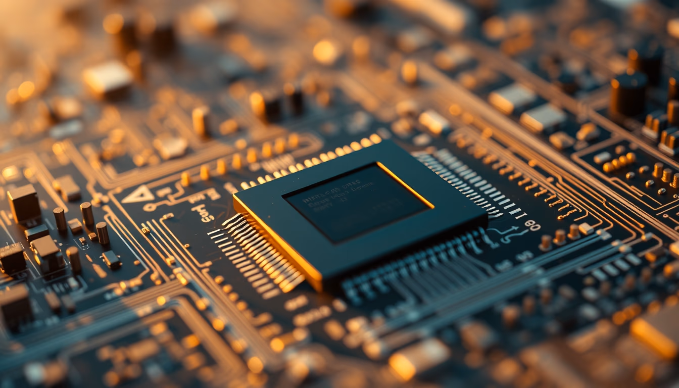 cpu chip pin grid in editorial style