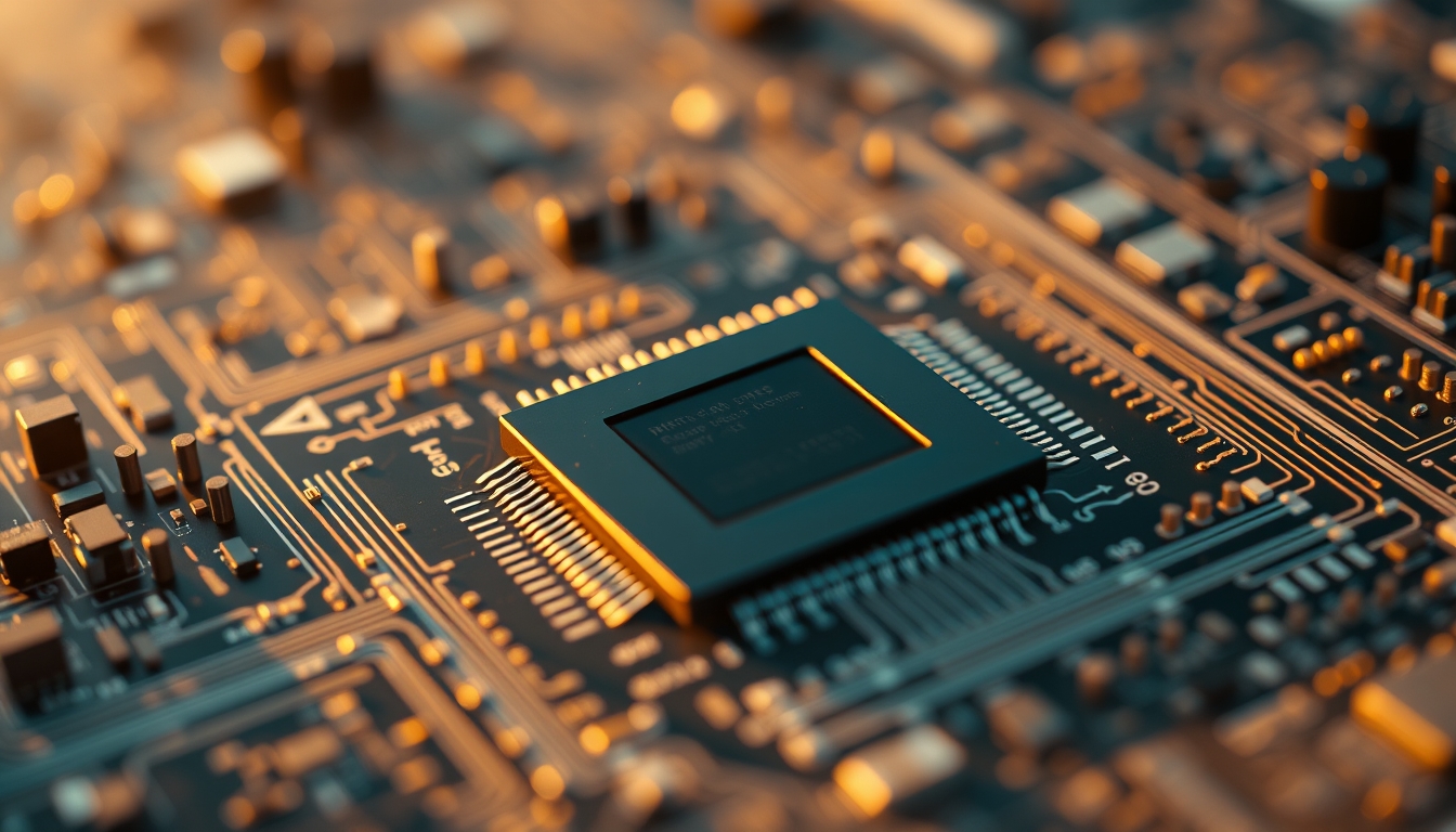 cpu chip pin grid in editorial style