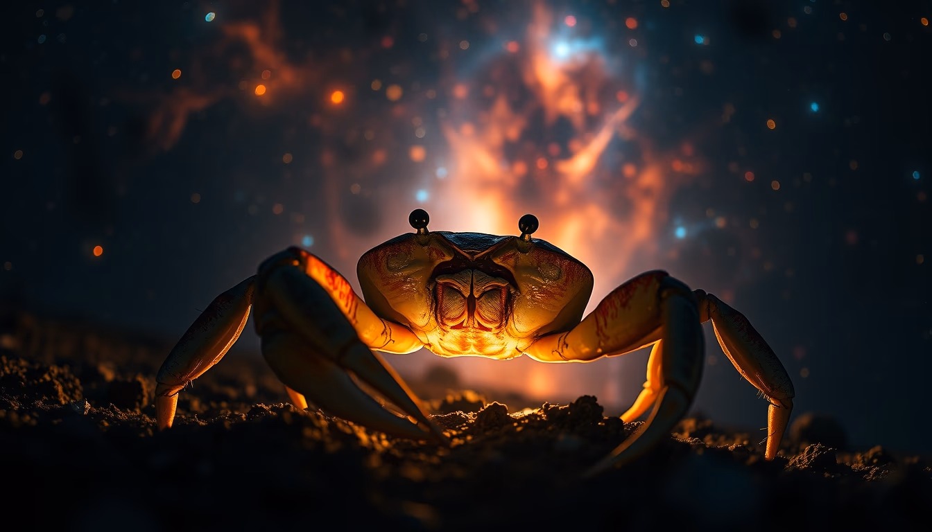 crab nebula supernova in editorial style