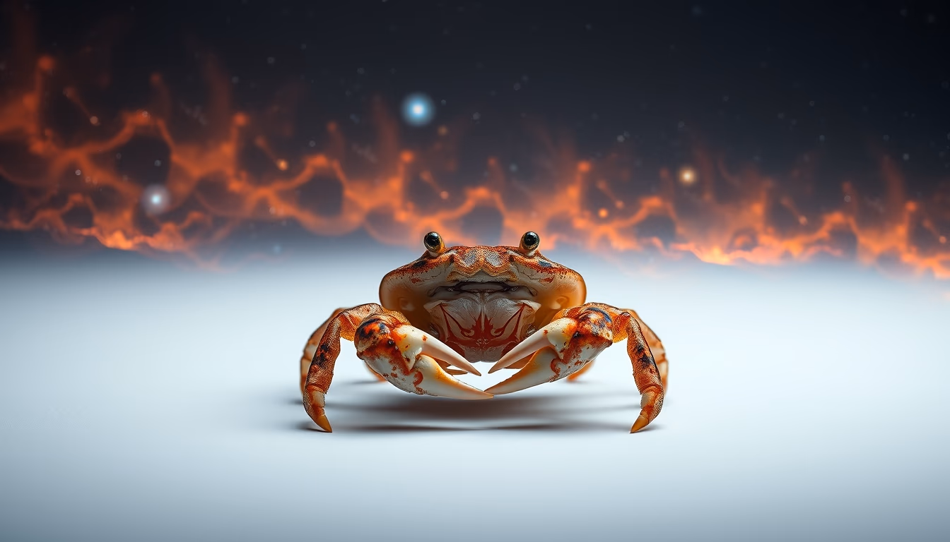 crab nebula supernova in editorial style