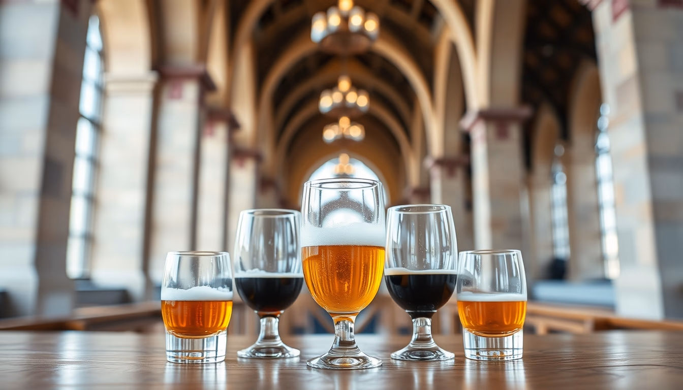 craft beer flight tasting in editorial style