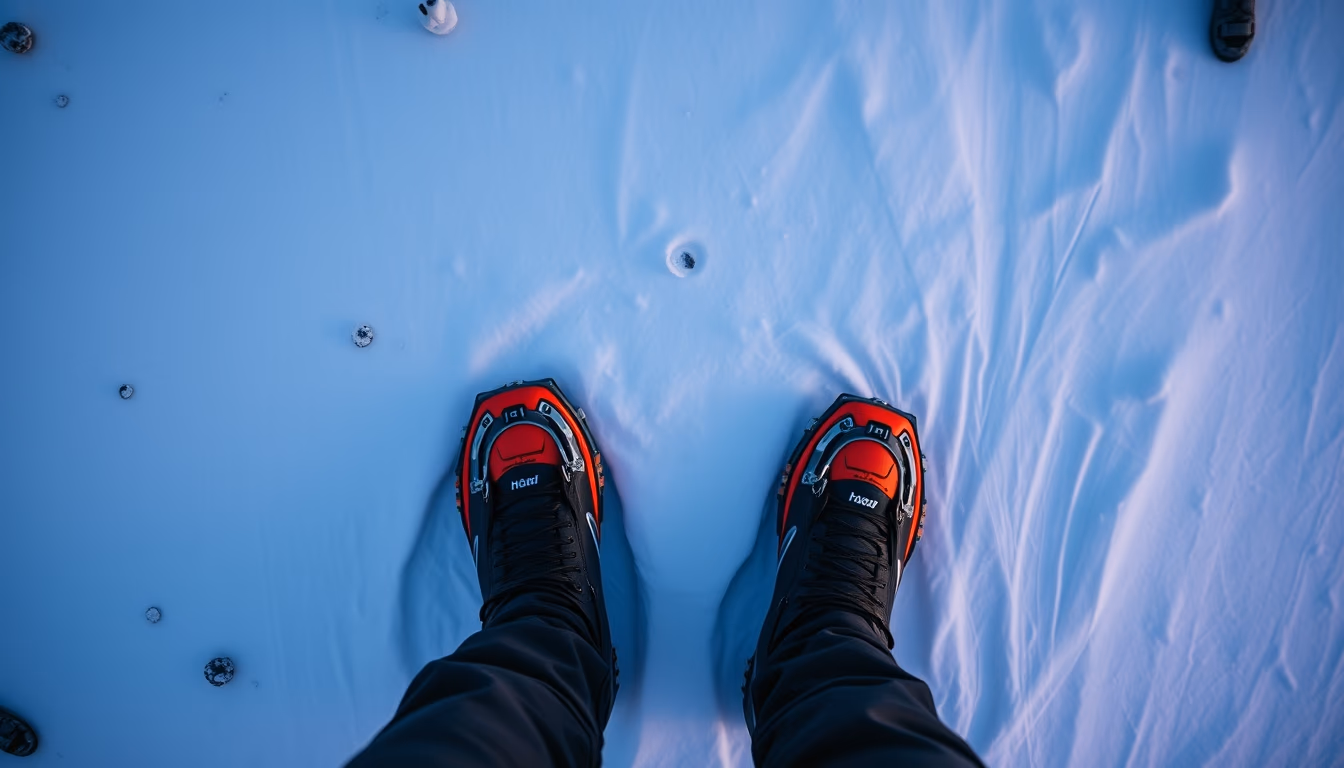 crampons mountaineering in editorial style