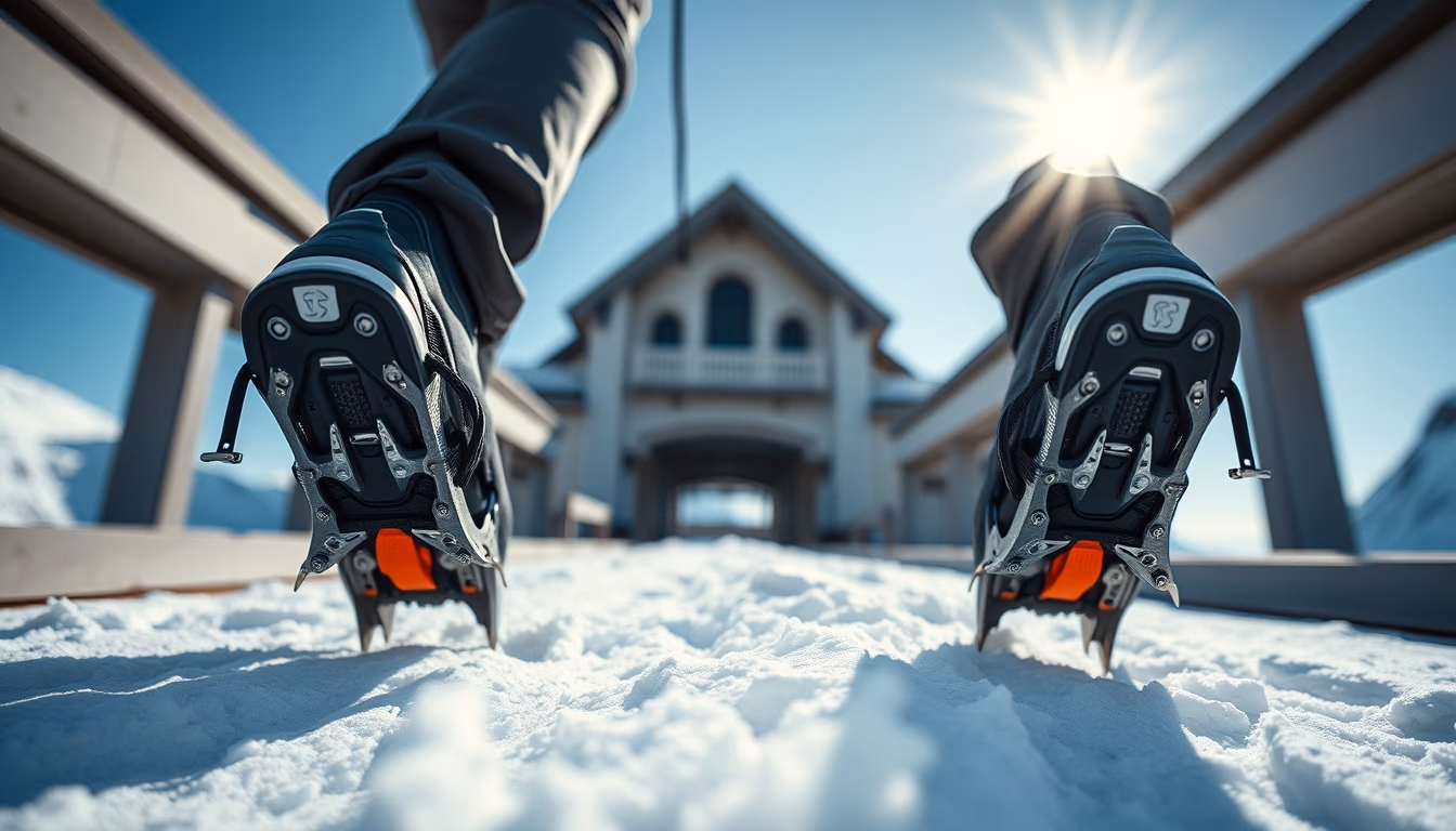 crampons mountaineering in editorial style