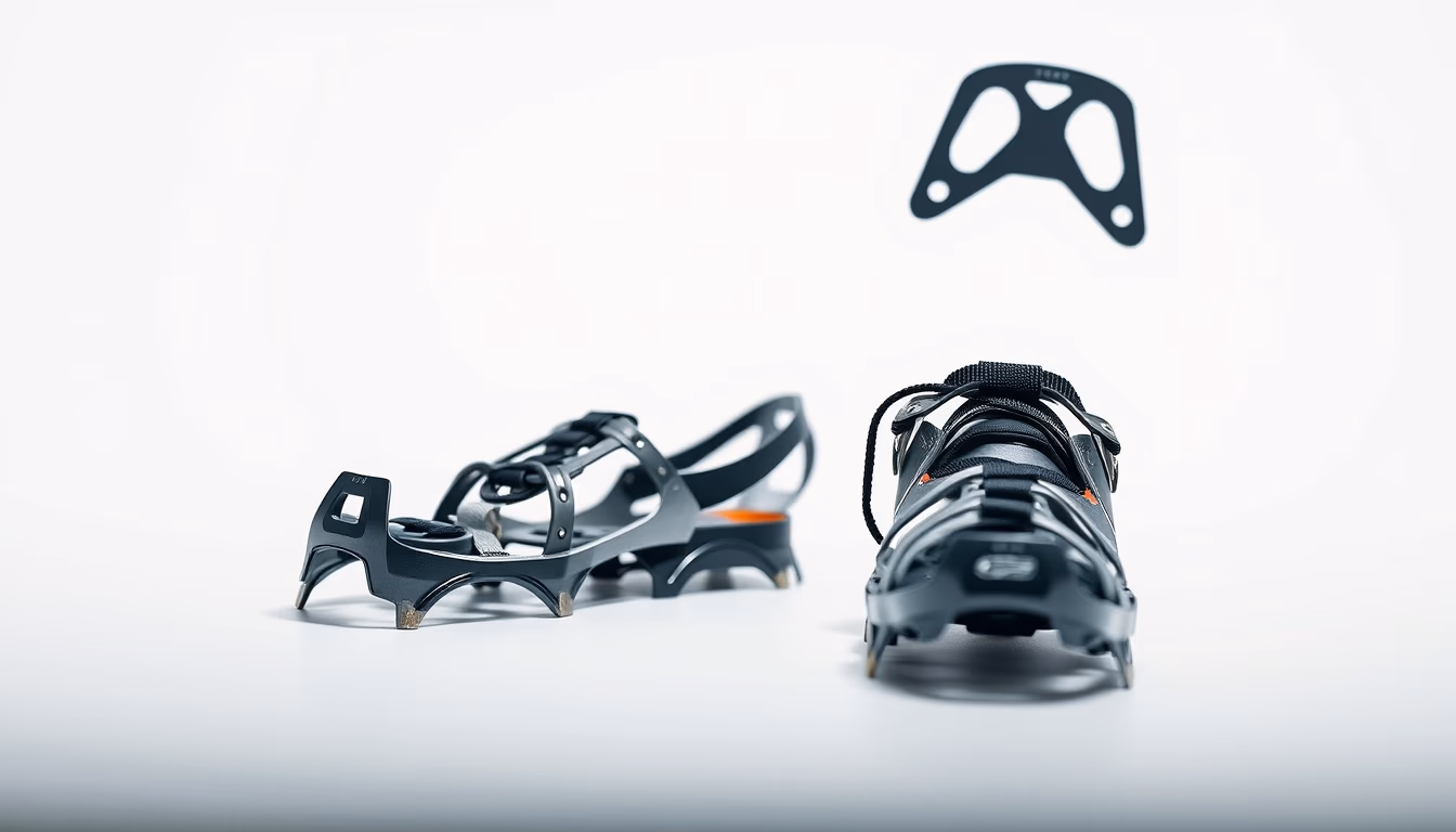 crampons mountaineering in editorial style