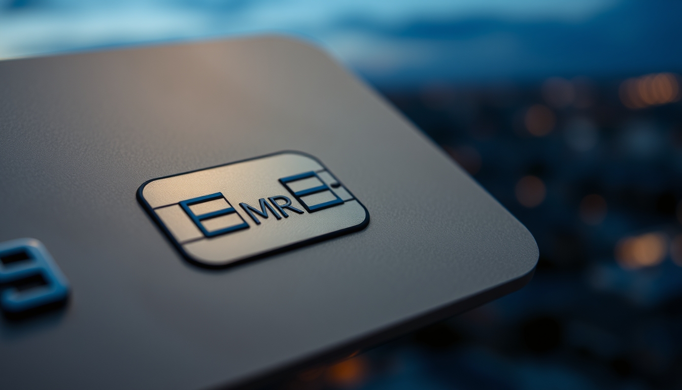 Chip de cartão de crédito closeup macro do chip EMV em estilo editorial