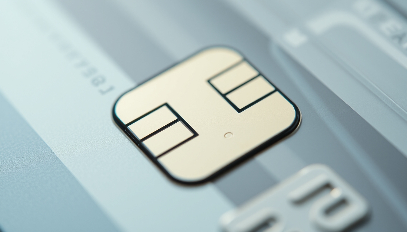 Chip de cartão de crédito closeup macro do chip EMV em estilo editorial