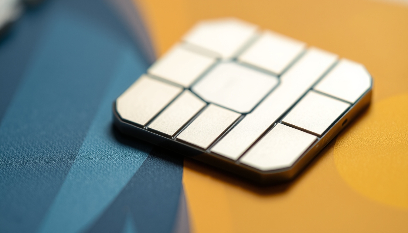 Chip de cartão de crédito closeup macro do chip EMV em estilo editorial