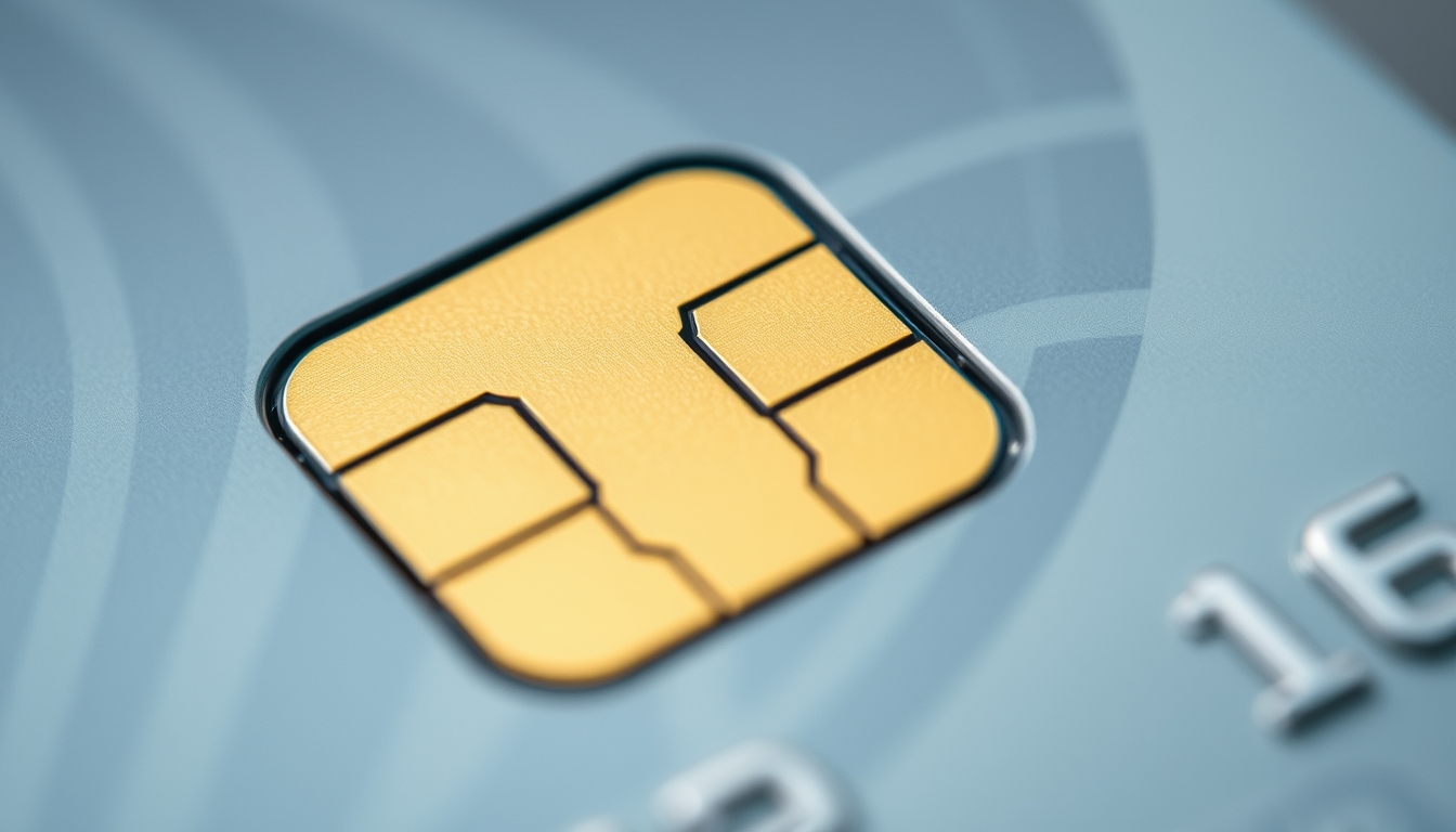 Chip de cartão de crédito closeup macro do chip EMV em estilo editorial