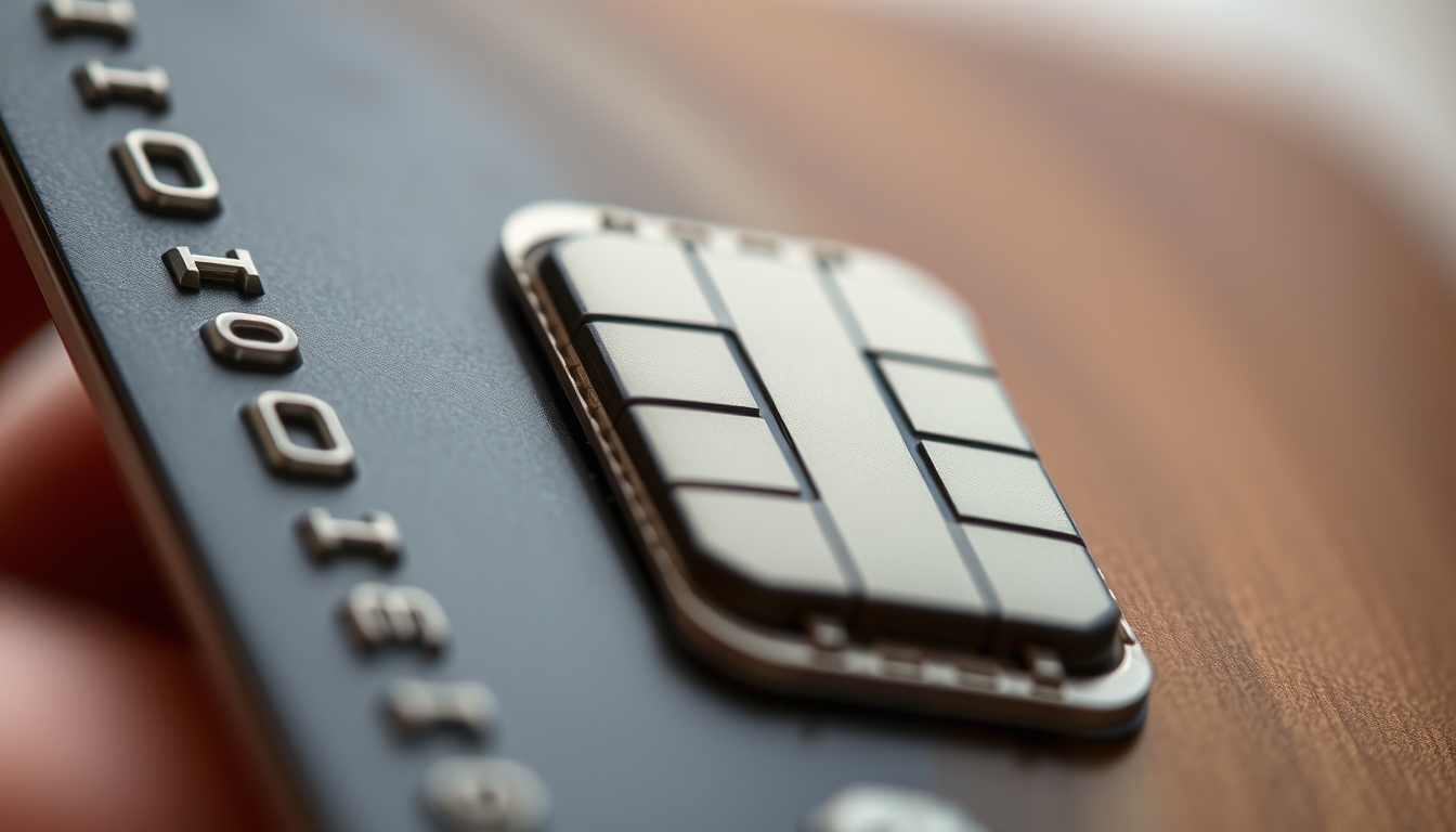 Chip de cartão de crédito closeup macro do chip EMV em estilo editorial