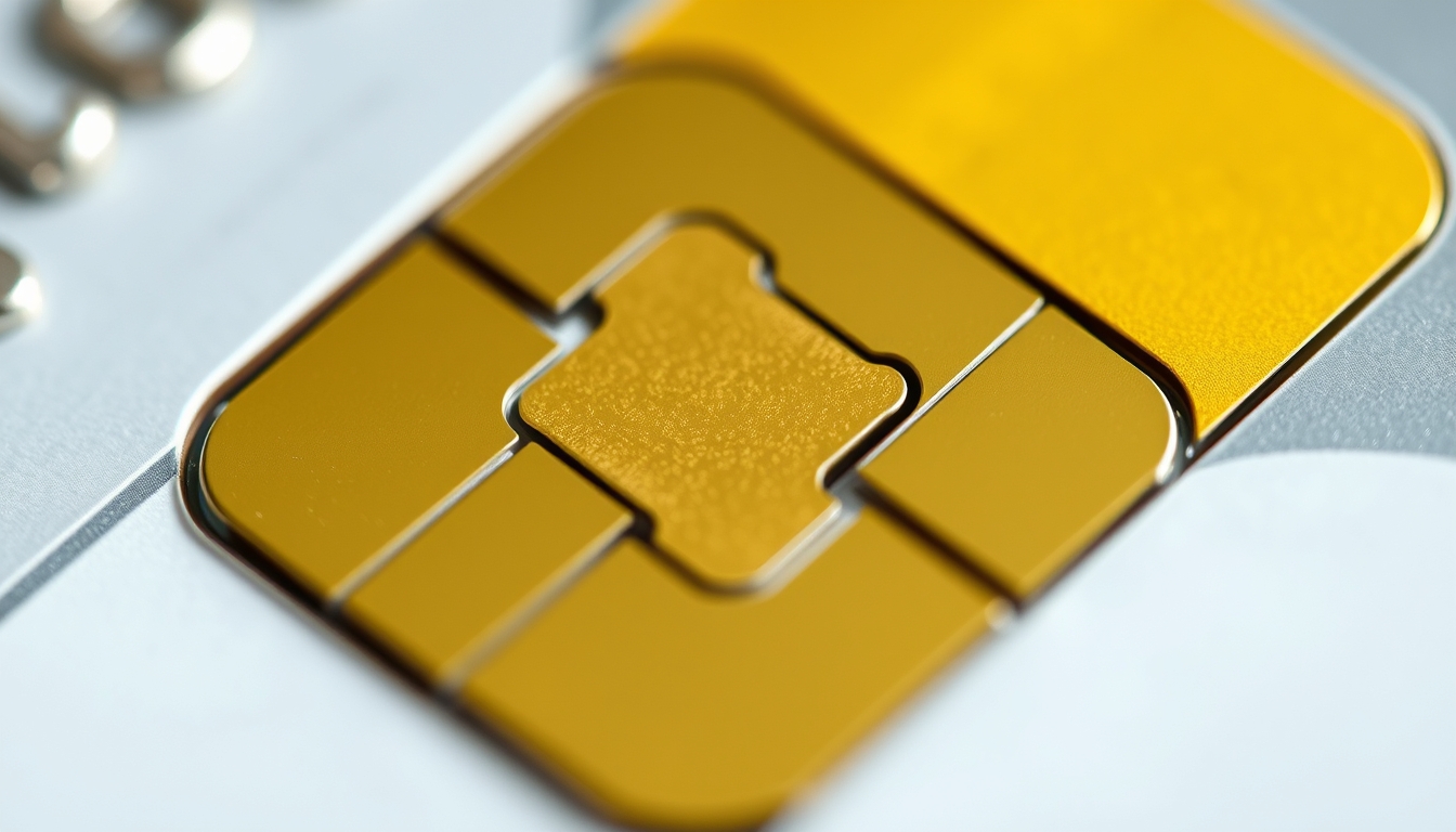 Chip de cartão de crédito closeup macro do chip EMV em estilo editorial