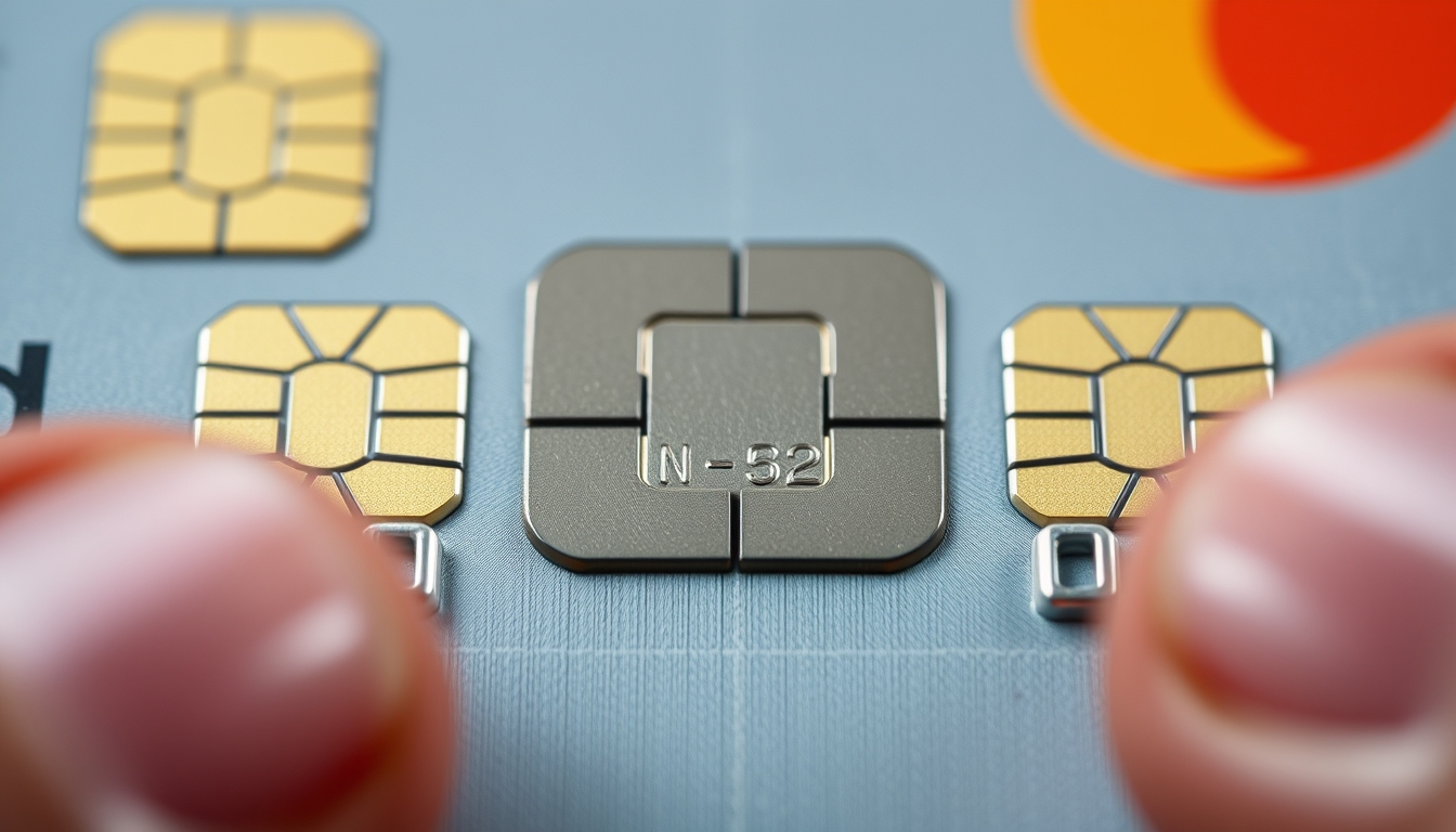 Chip de cartão de crédito closeup macro do chip EMV em estilo editorial