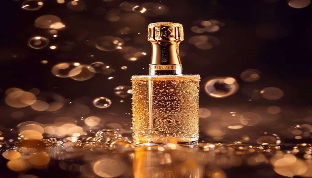 creed aventus baccarat flacon in luxury editorial photography