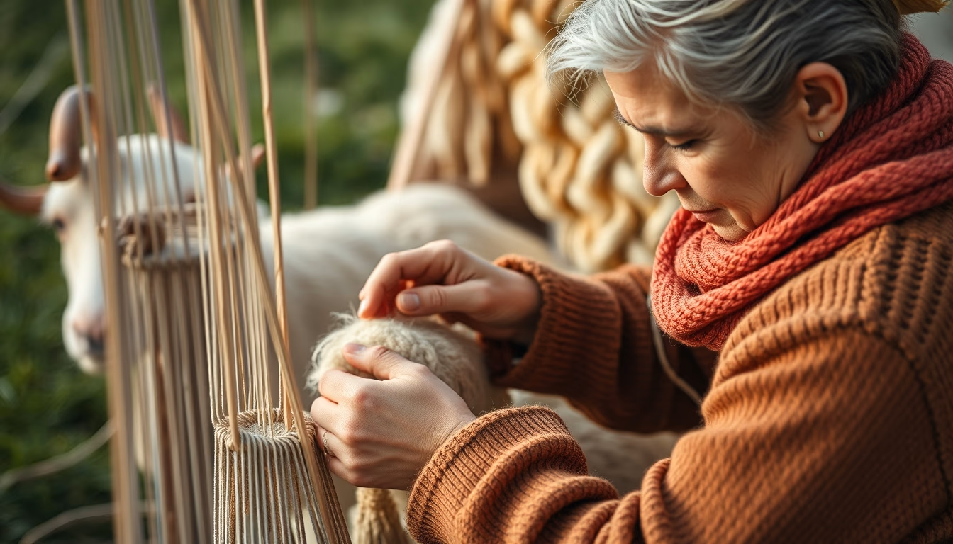 crewel work wool in editorial style