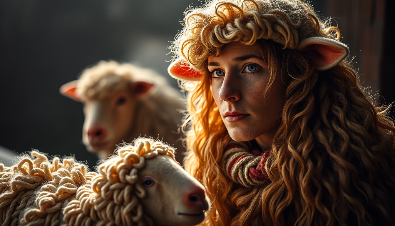 crewel work wool in editorial style