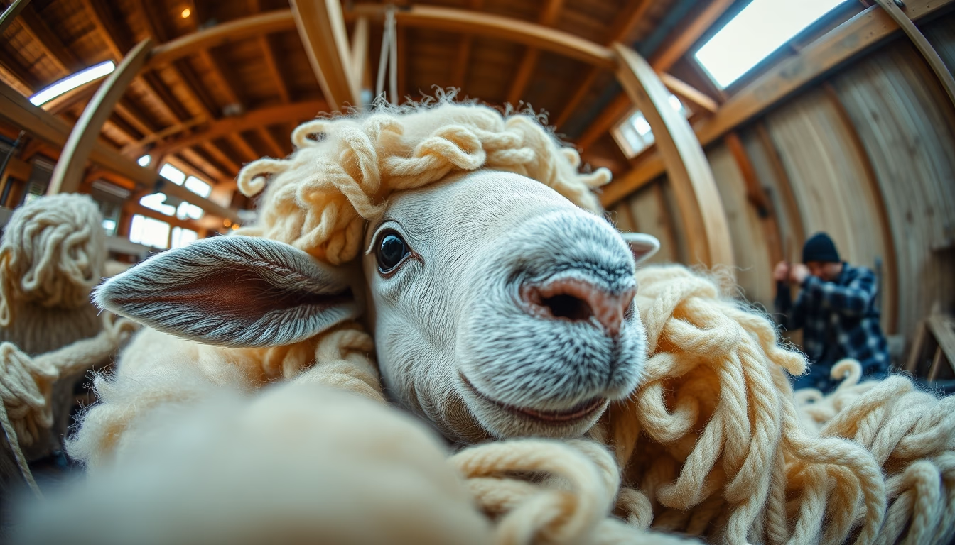 crewel work wool in editorial style