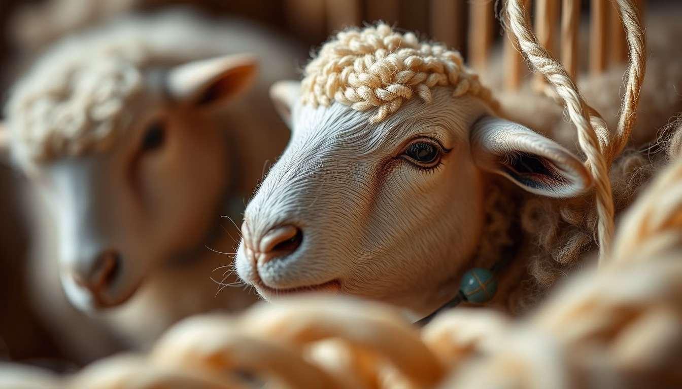 crewel work wool in editorial style