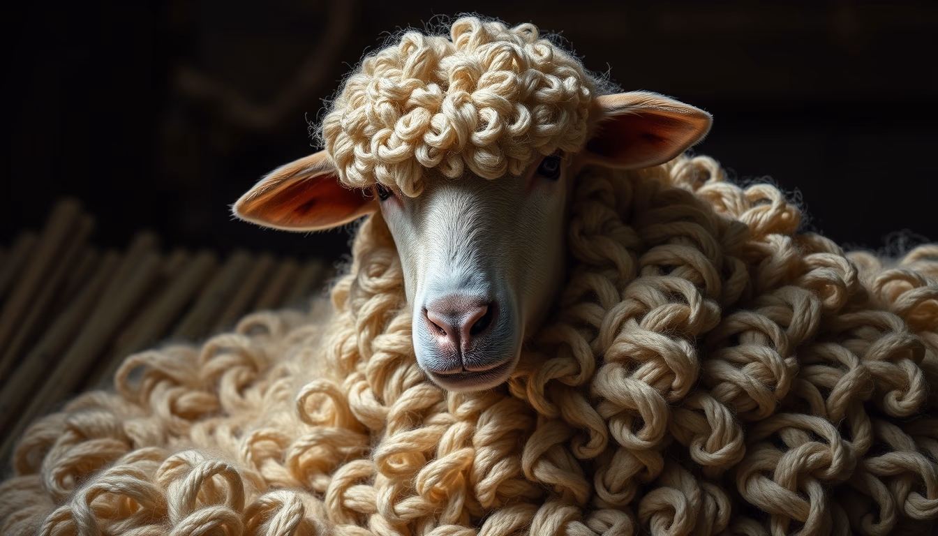 crewel work wool in editorial style