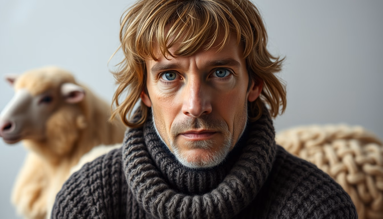 crewel work wool in editorial style