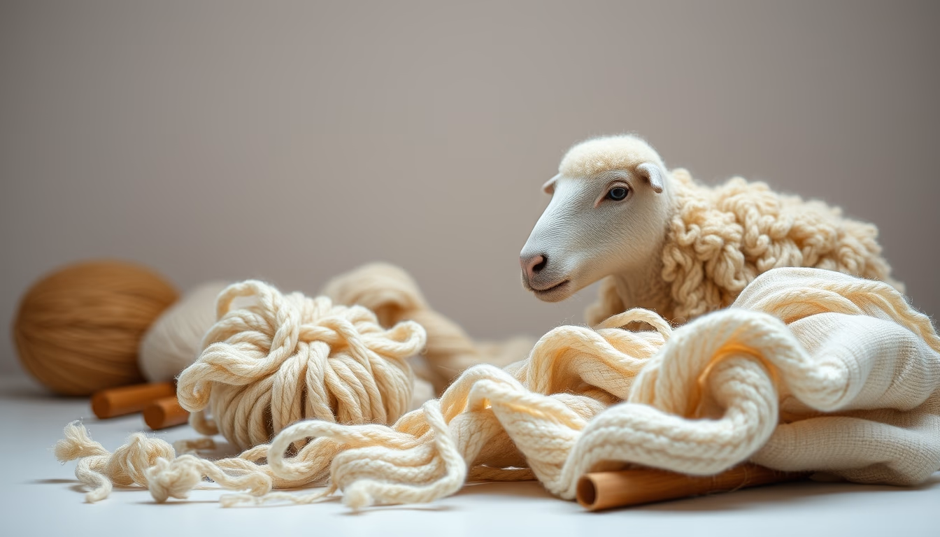 crewel work wool in editorial style