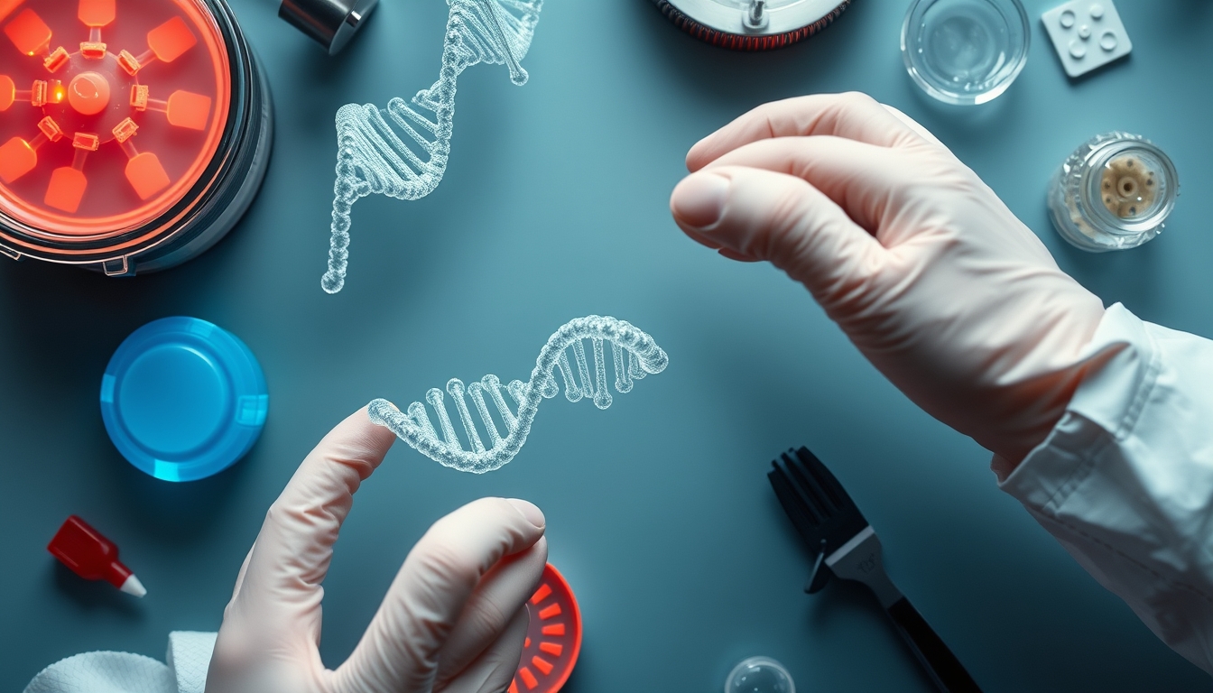 crispr gene editing concept in editorial style