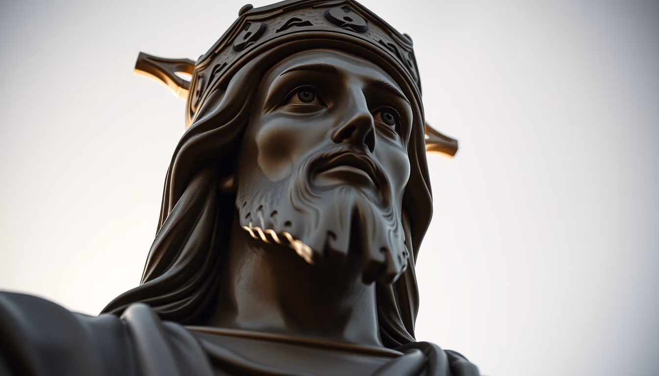 cristo redentor angle low in editorial style