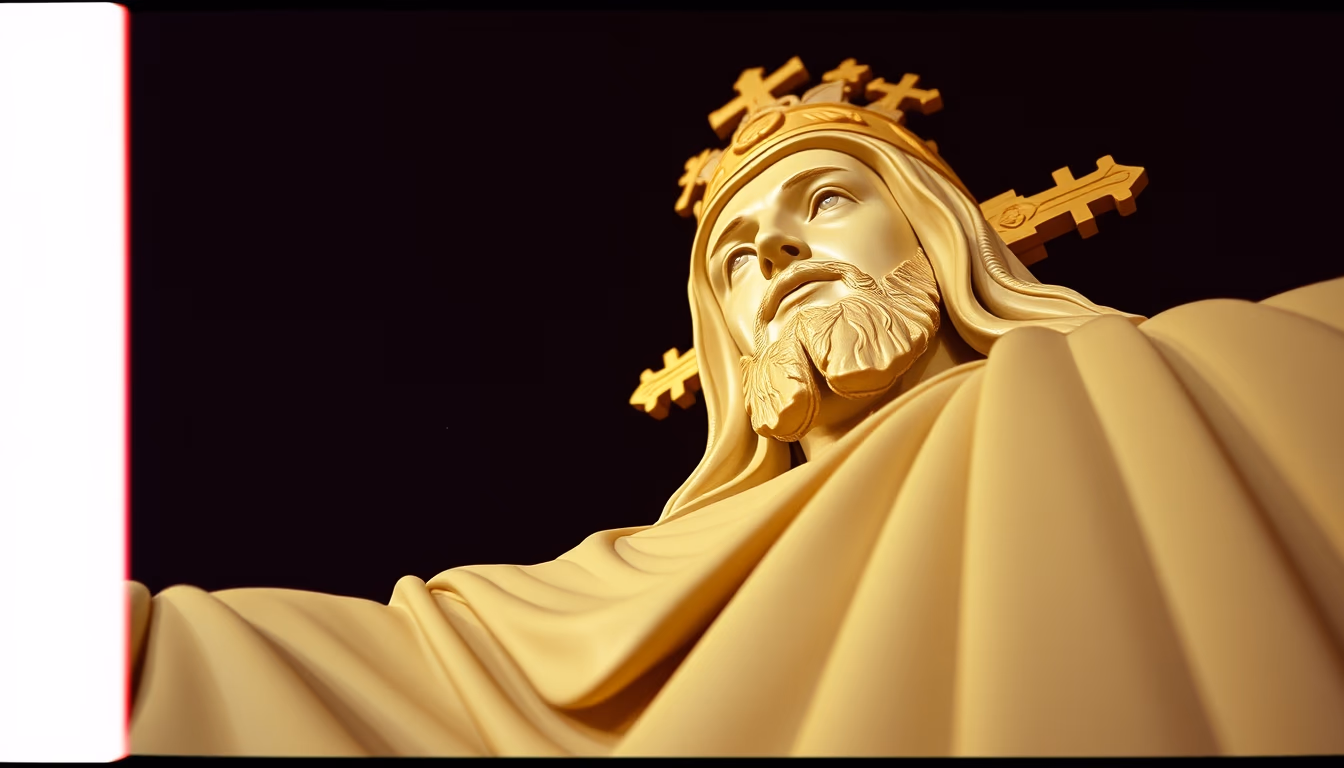 cristo redentor angle low in editorial style