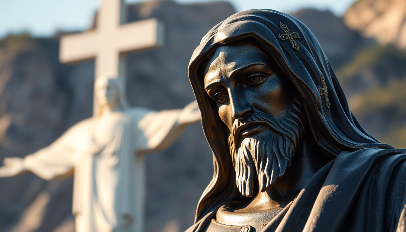 cristo redentor statue in editorial style