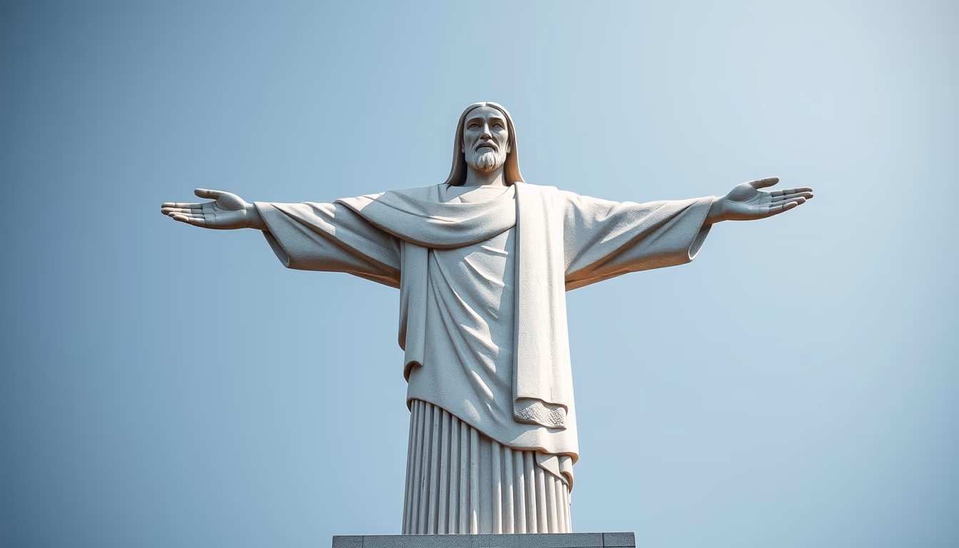 cristo redentor statue in editorial style