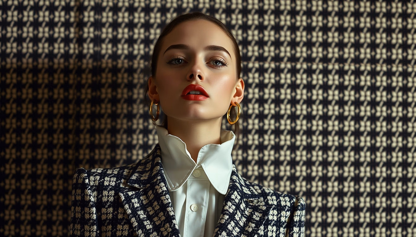 cross stitch pattern in editorial style