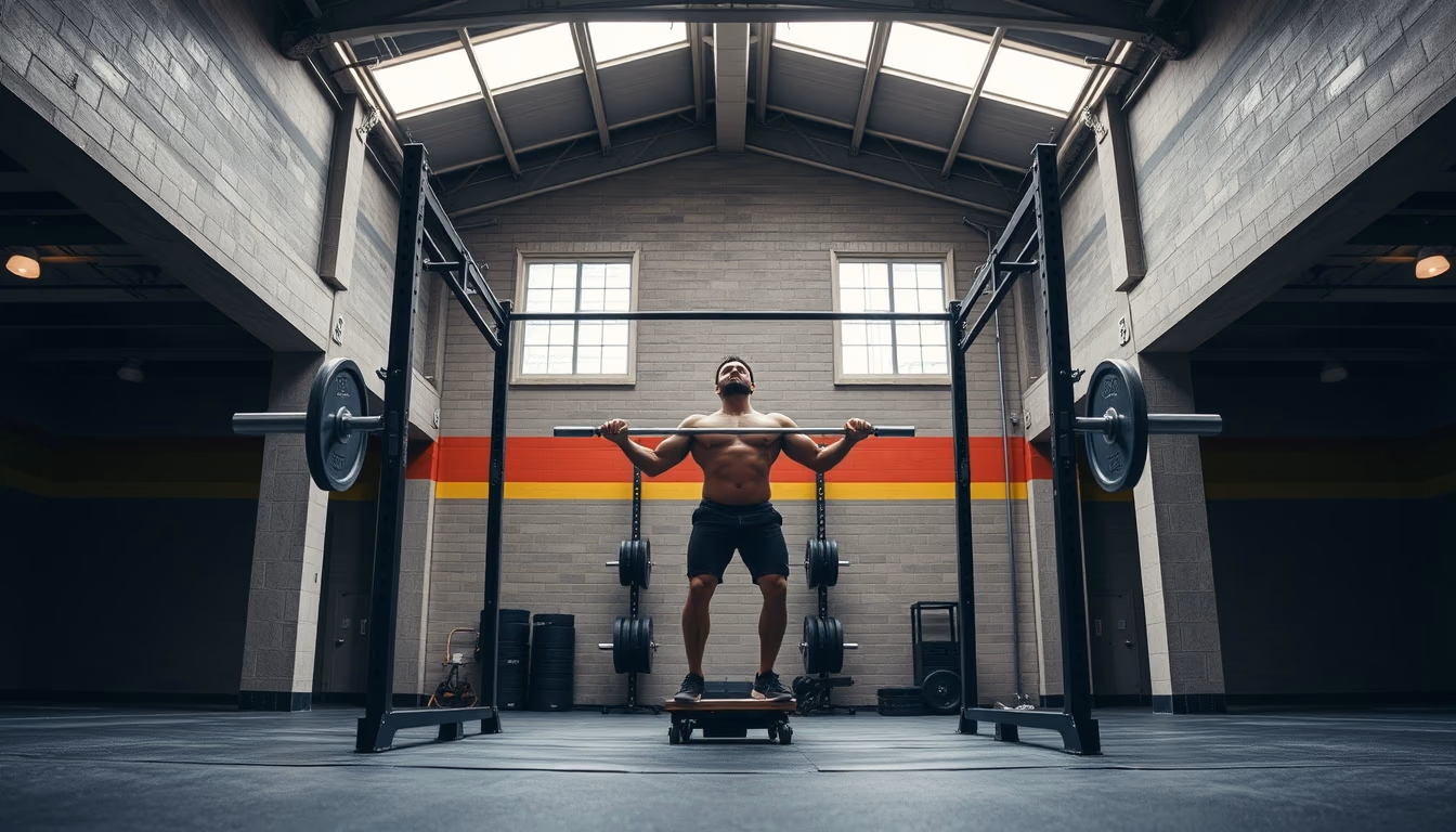 crossfit box equipment in editorial style
