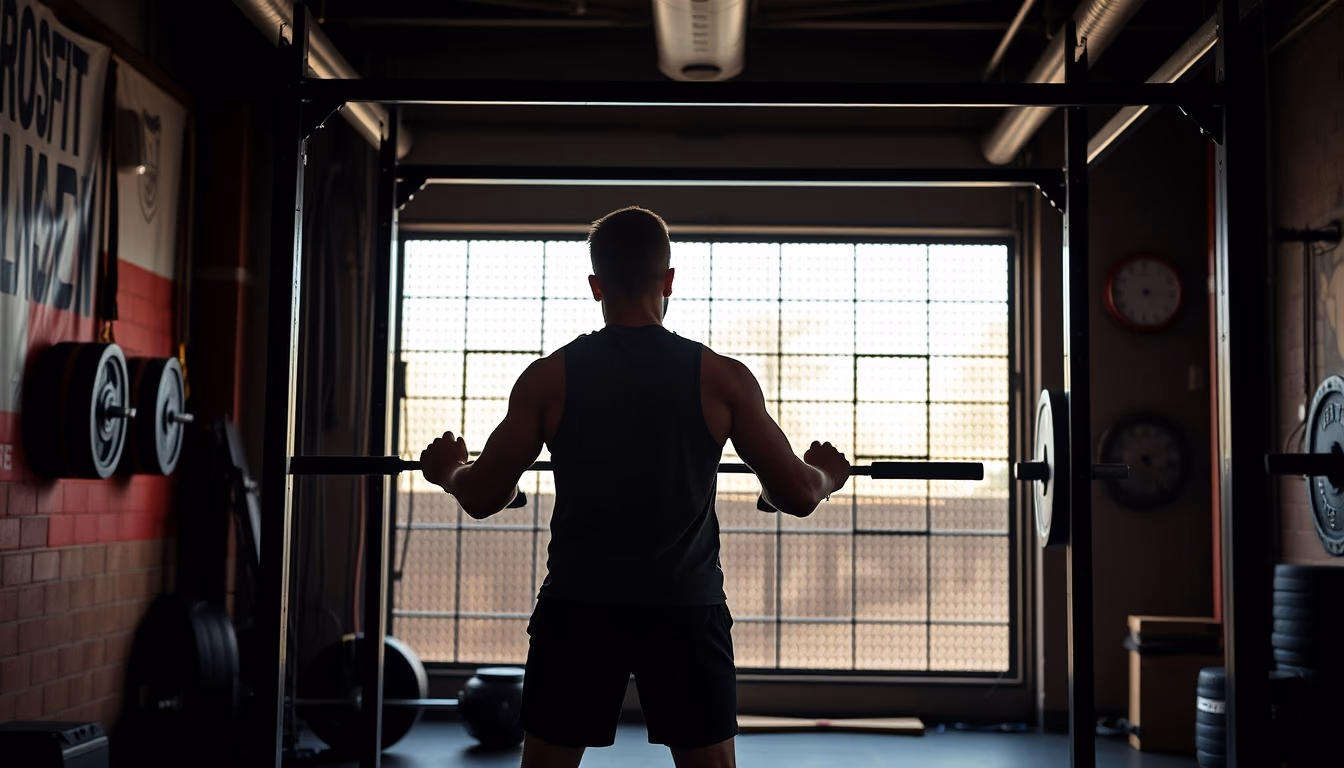 crossfit box equipment in editorial style