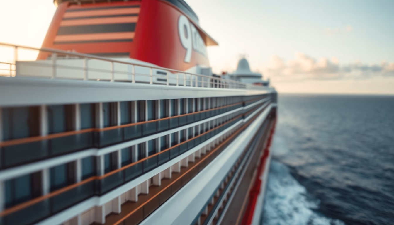 cruise ship aerial drone in editorial style