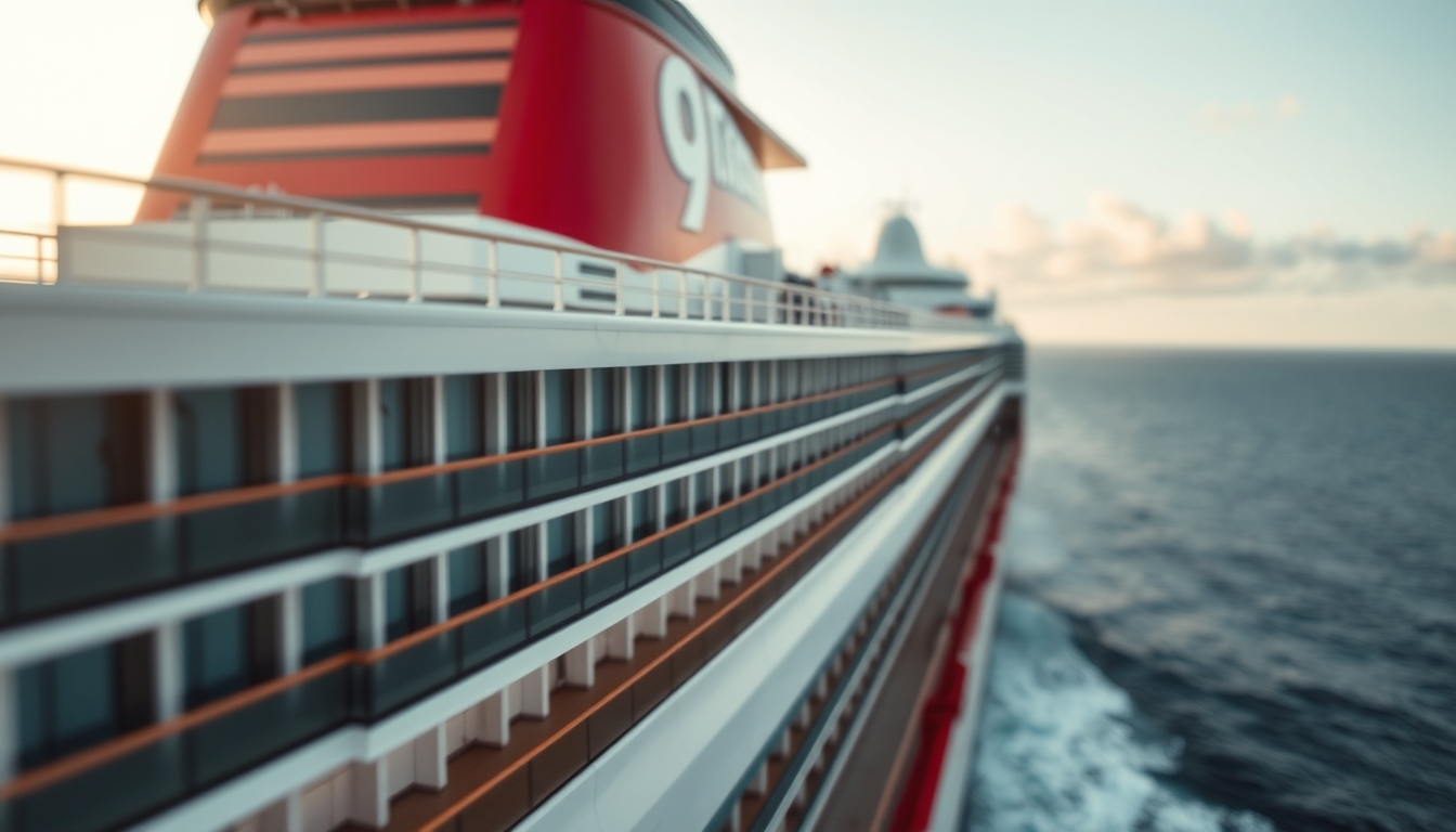 cruise ship aerial drone in editorial style