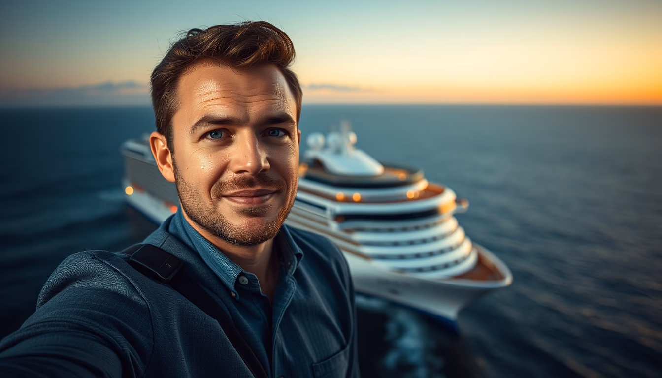 cruise ship aerial drone in editorial style