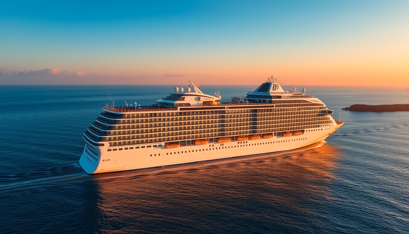 Navio de cruzeiro aerial drone em estilo editorial