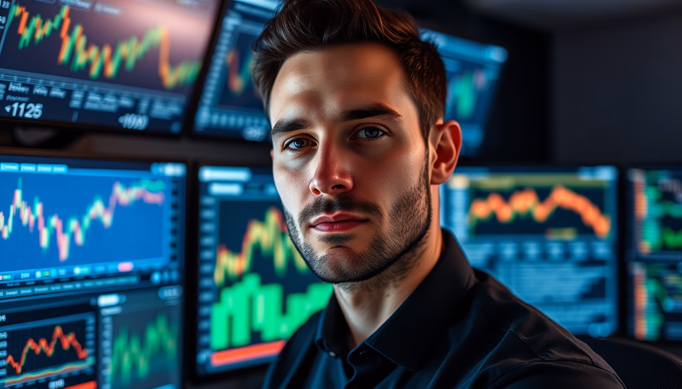 Crypto dashboard on multiple monitors em estilo editorial