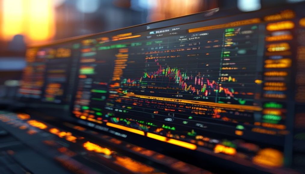 crypto exchange order book screen in editorial style