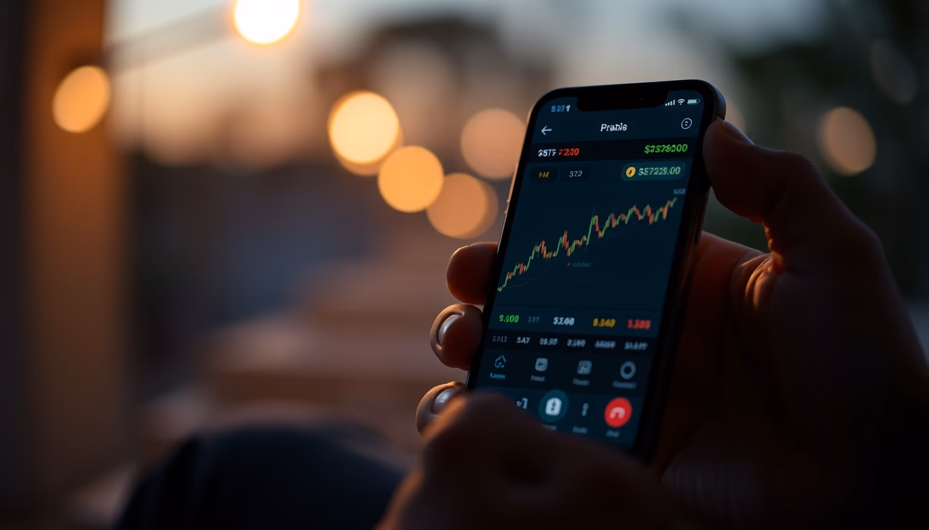 crypto exchange UI on smartphone showing trading pair in editorial style