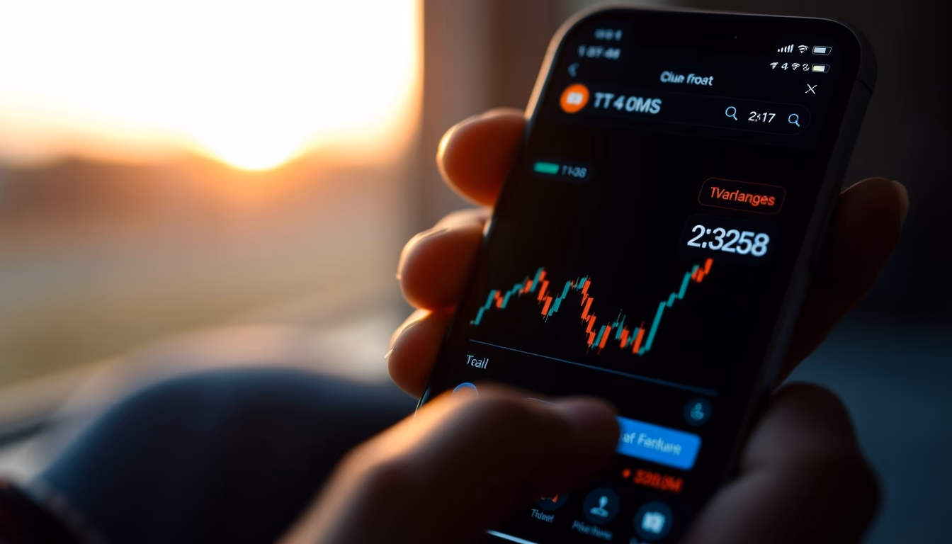 crypto exchange UI on smartphone showing trading pair in editorial style
