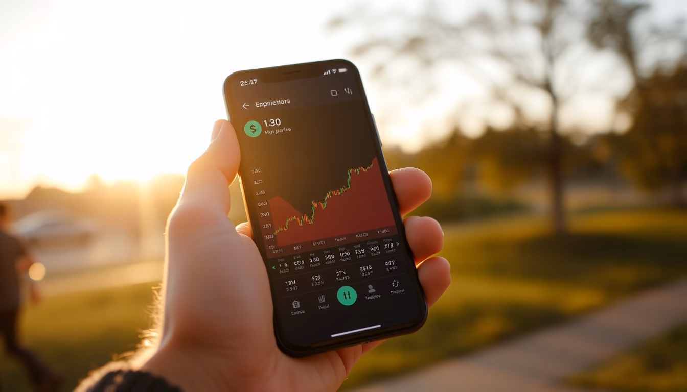 crypto exchange UI on smartphone showing trading pair in editorial style