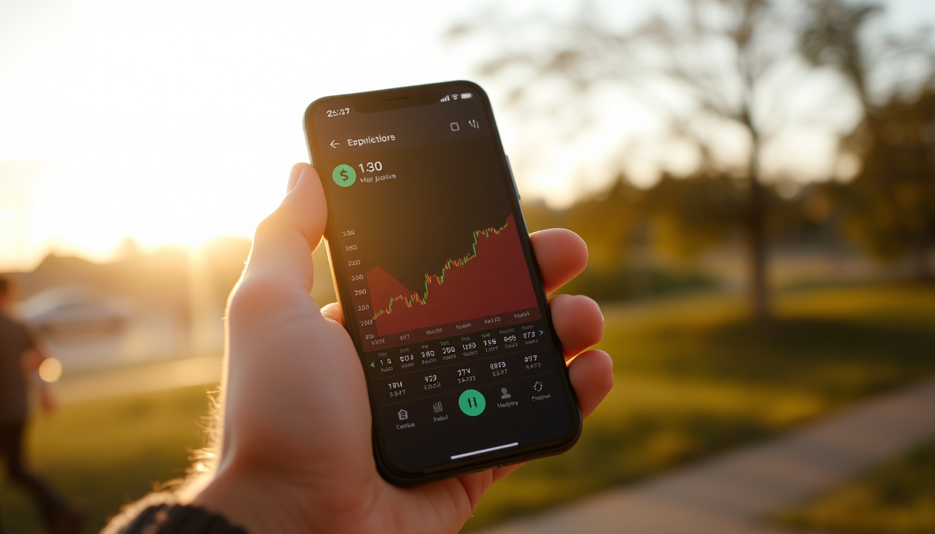 Crypto exchange UI on smartphone showing trading pair em estilo editorial